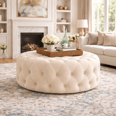 tufted-white-round-shape-velvet-ottoman
