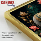 Twin Royal Elephants with Blooming Lotus 3D Canvas Wall Painting