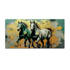 Two Artistic Running Horses Abstract Canvas Wall Painting for Home & Office