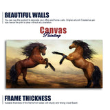Two Brown Horses Premium Wall Painting
