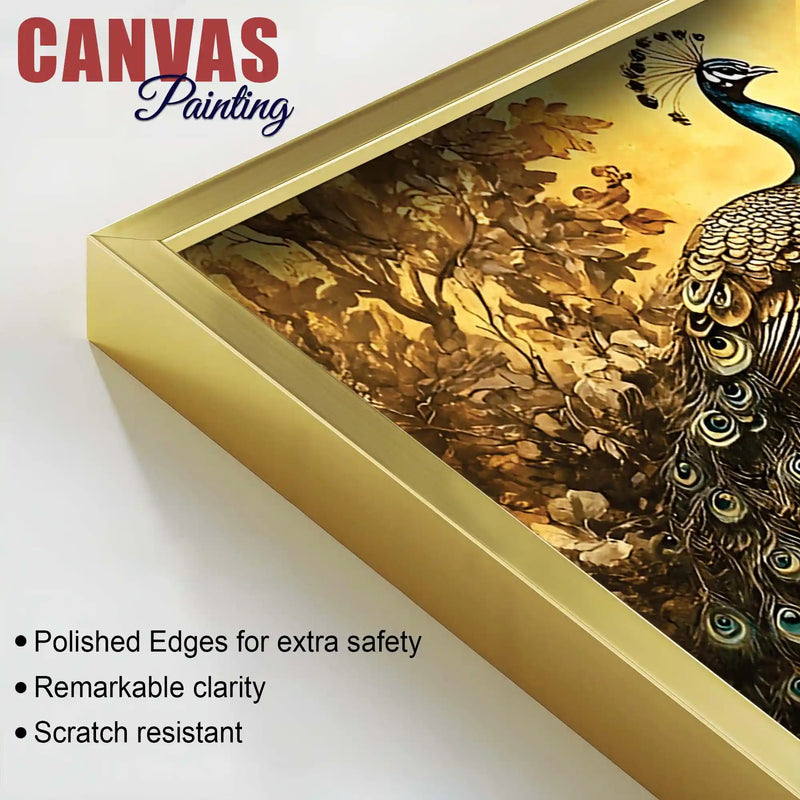 Two Classical Peacocks In a Vintage Forest Canvas Wall Painting