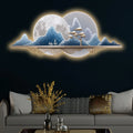 Two Deer Under the Eternal Moon Crystal Glass Backlit LED Wall Art
