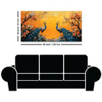 Two Marvellous Peacock Under a Golden Sky Canvas Wall Painting