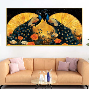 two-sophisticated-peacocks-in-bloom-canvas-wall-painting