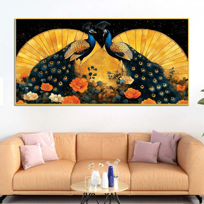 two-sophisticated-peacocks-in-bloom-canvas-wall-painting
