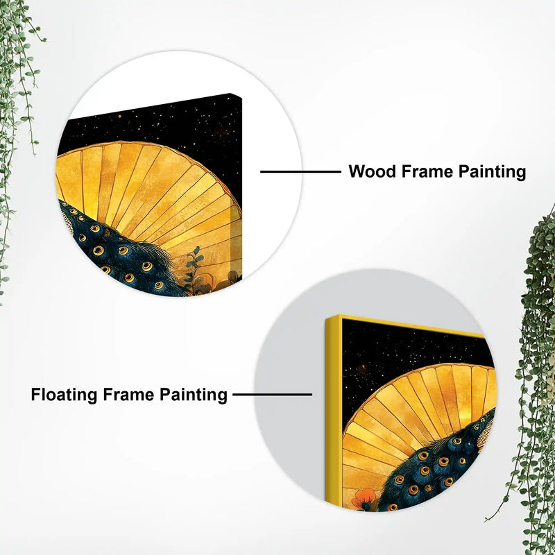 Two Sophisticated Peacocks in Bloom Canvas Wall Painting