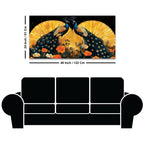 Two Sophisticated Peacocks in Bloom Canvas Wall Painting
