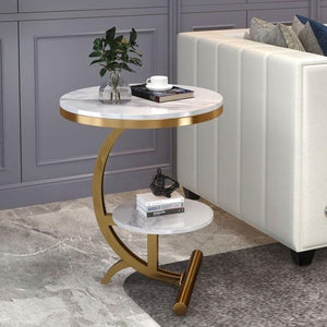 Two-Tier Stylish Round Contemporary Side Table