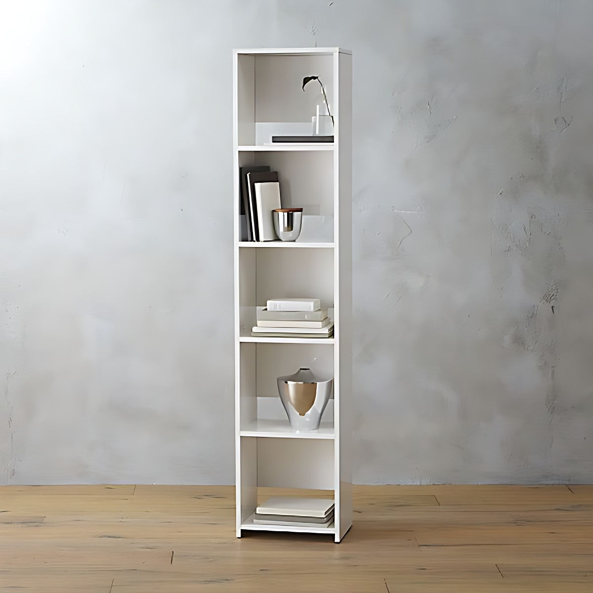 Tall Narrow Book Rack | Modern Wooden Bookshelf for Home