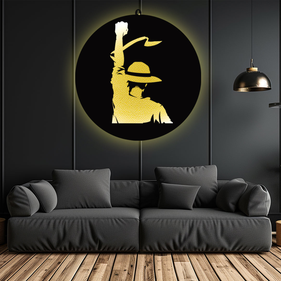 Unique Anime Wall Decor with Raised Fist Pose for Fans