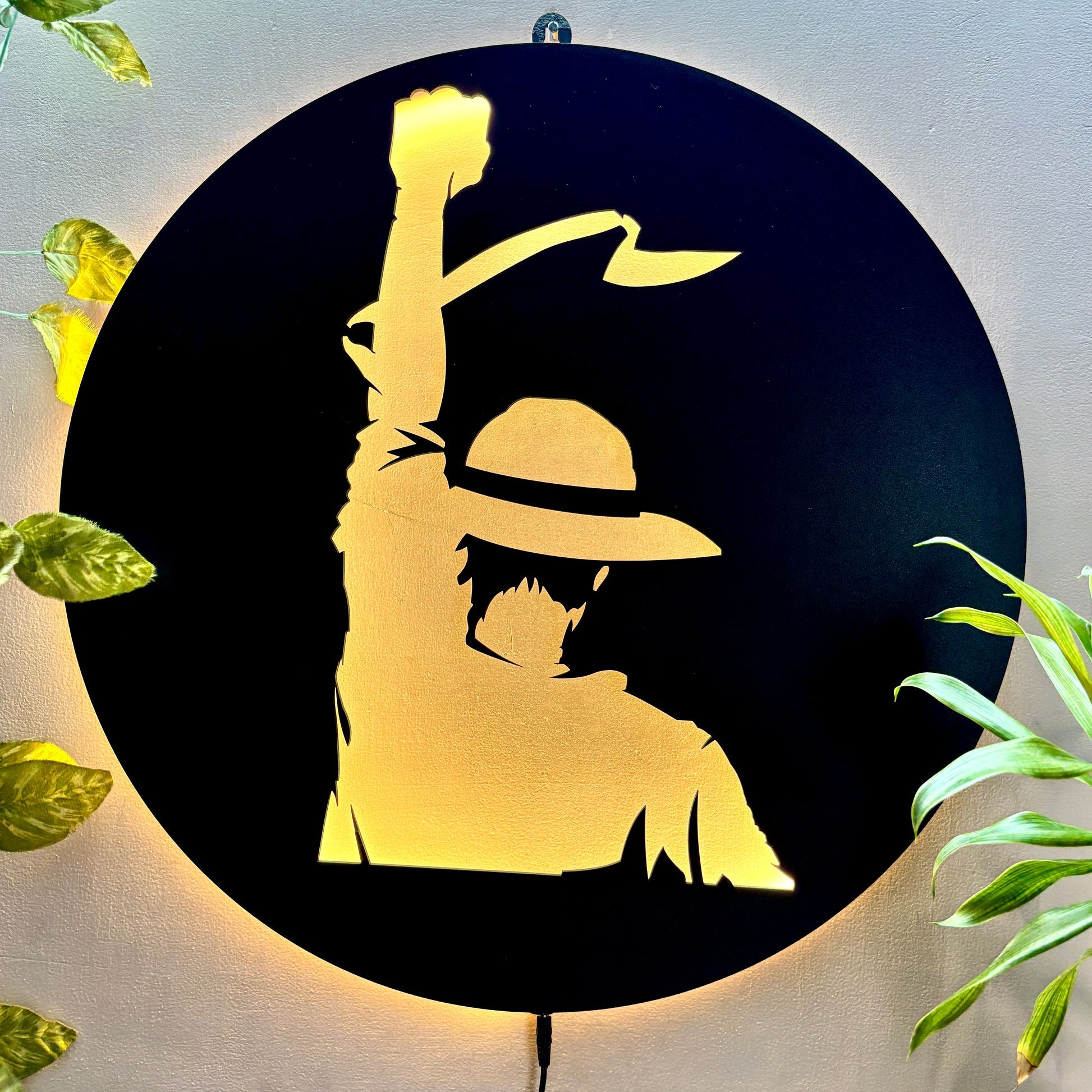 Unique Anime Wall Decor with Raised Fist Pose for Fans