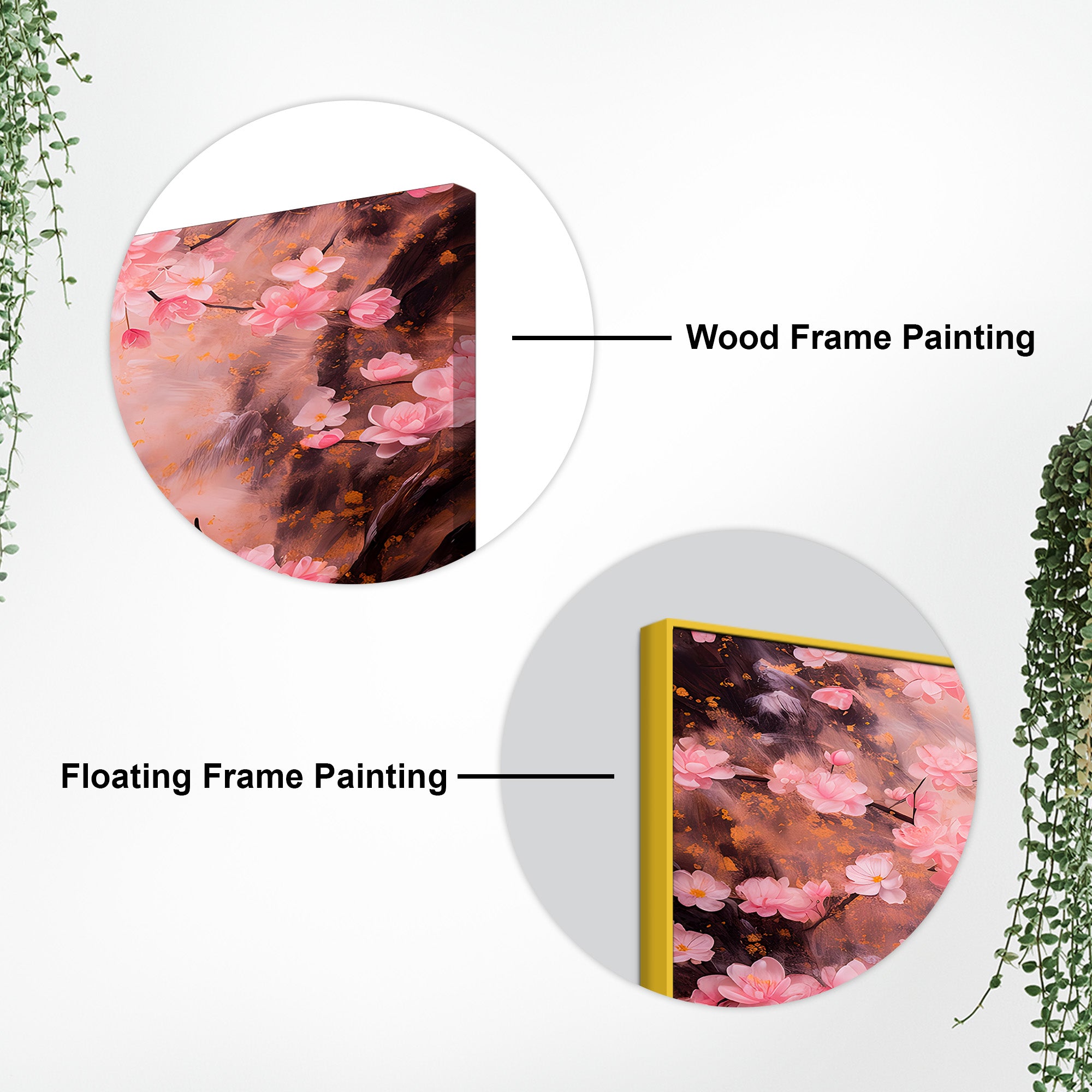 Unique Buddha Wall Painting with Cherry Blossom Theme