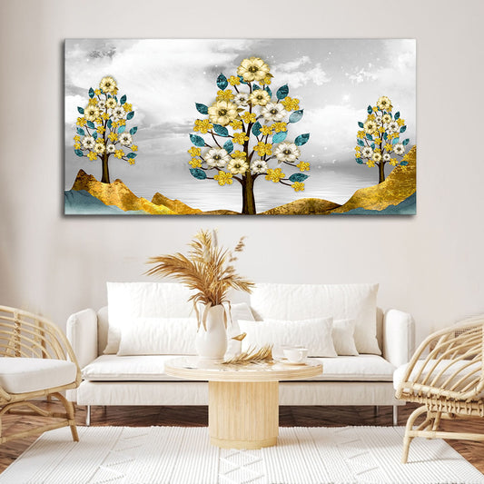 Unique Golden Trees Canvas Wall Painting