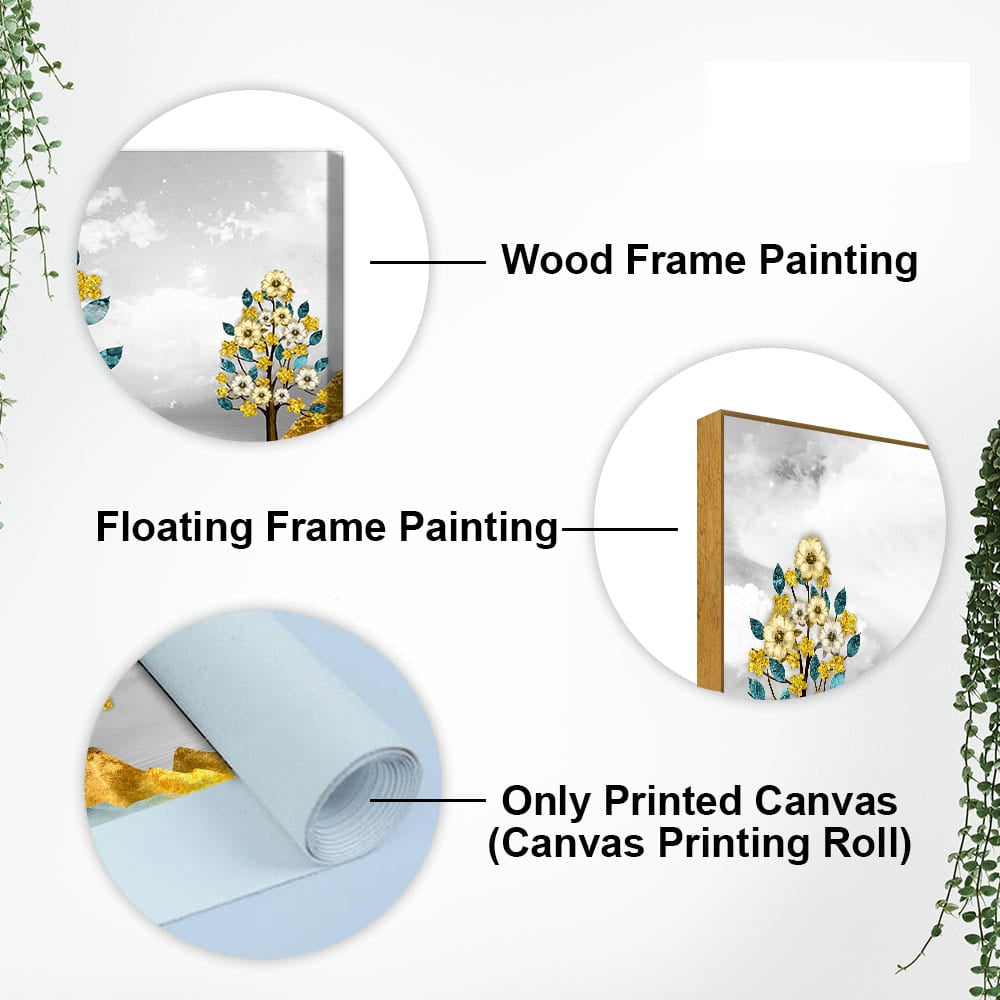 Unique Golden Trees Canvas Wall Painting