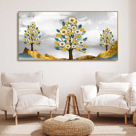 Unique Golden Trees Canvas Wall Painting