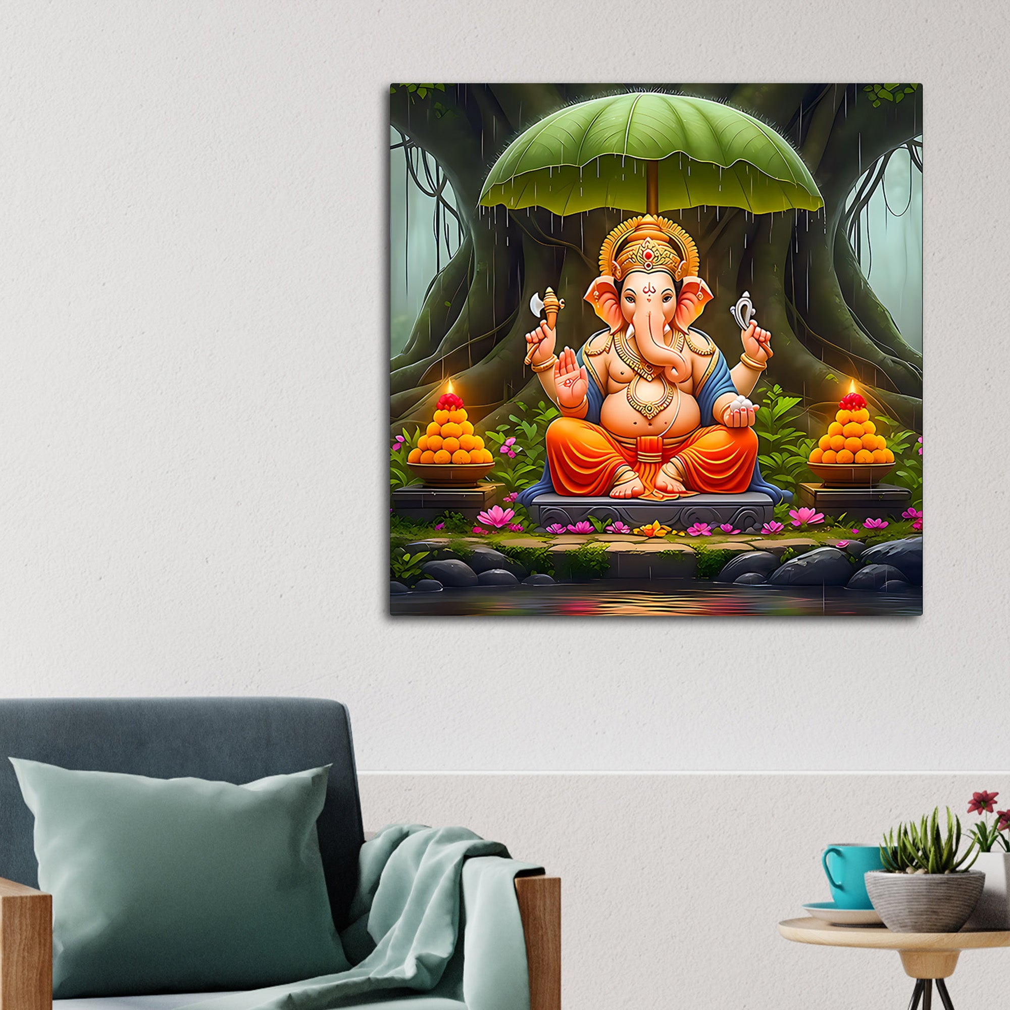 Unique Lord Ganesha Wall Painting