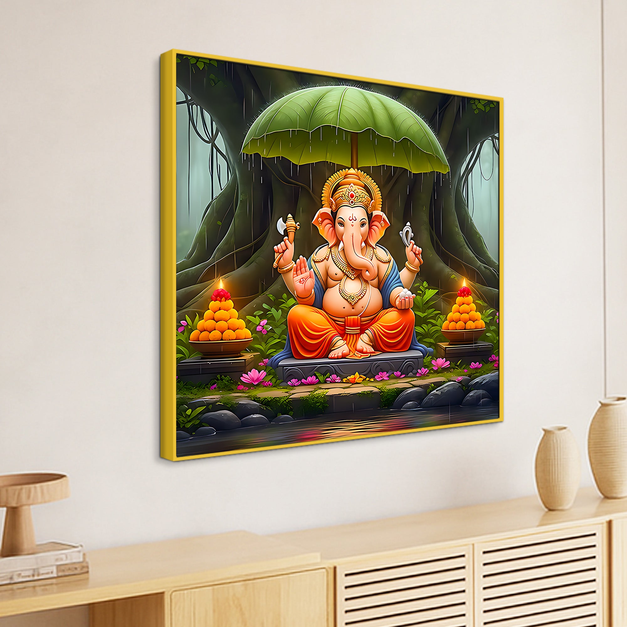Unique Lord Ganesha Wall Painting