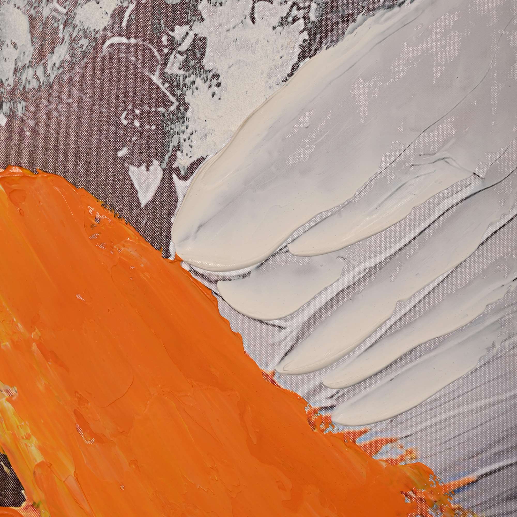 Urban Blaze Abstract Hand Painted Wall Painting with Floating Frame