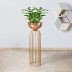 Urban Zen Gold Stand & Ross Gold Pot - Medium Size Planter