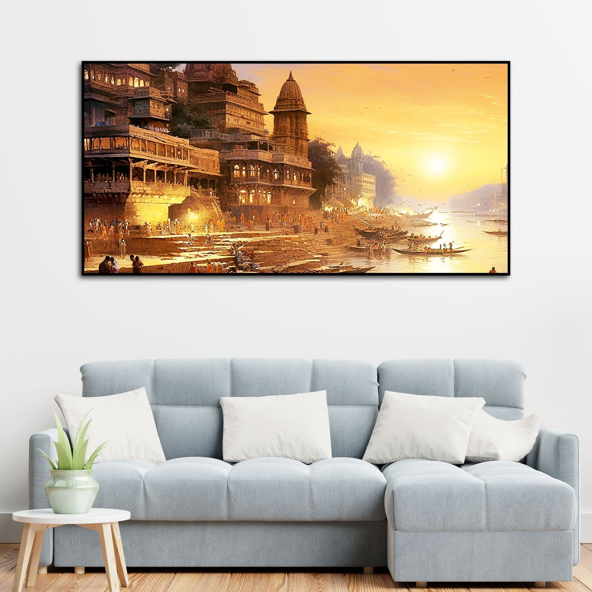 Varanasi City of Spiritual Hub Canvas Wall Painting