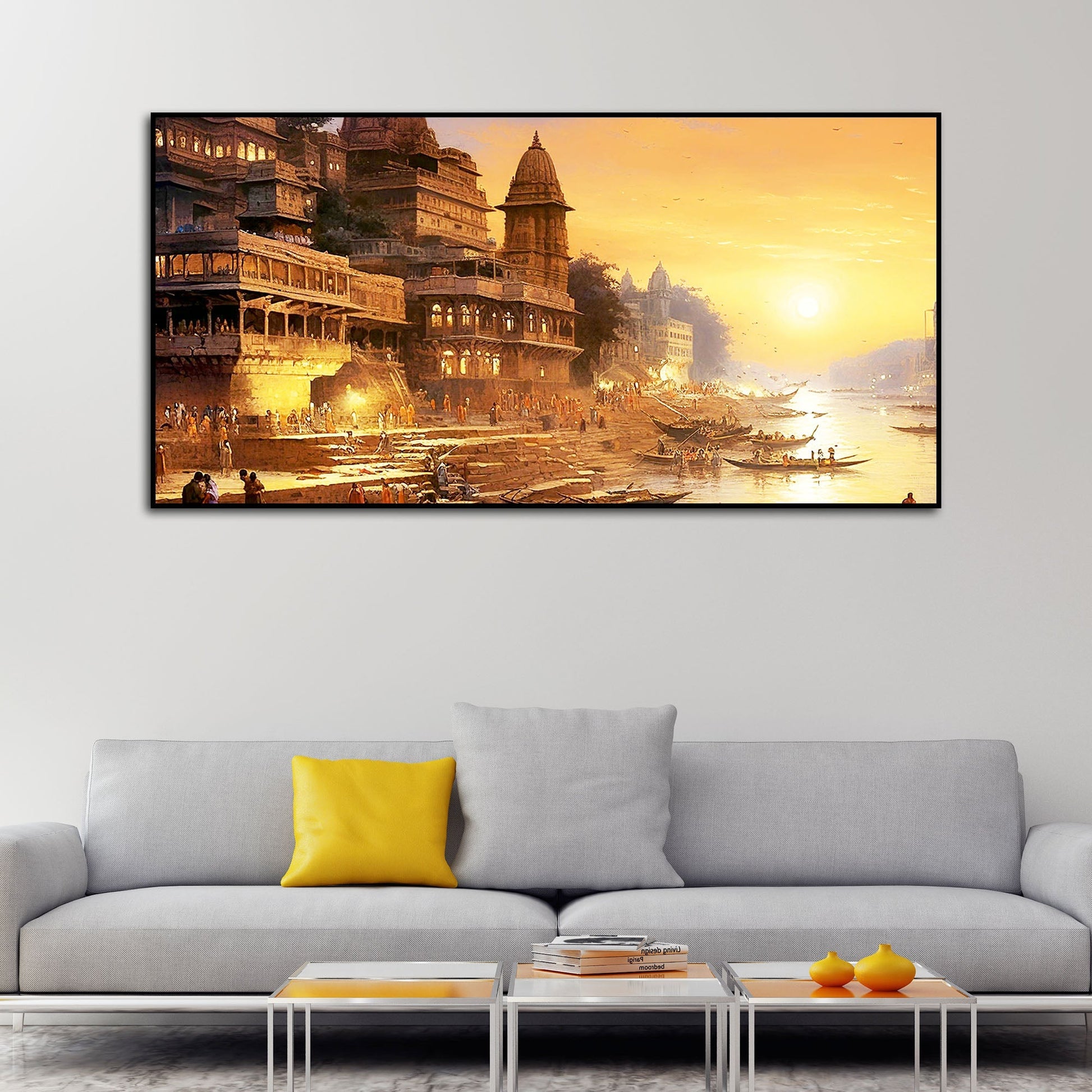 Varanasi City of Spiritual Hub Canvas Wall Painting