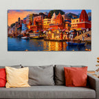 Varanasi Evening Ganga View Canvas Wall Art Painting