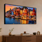 Varanasi Evening Ganga View Canvas Wall Art Painting