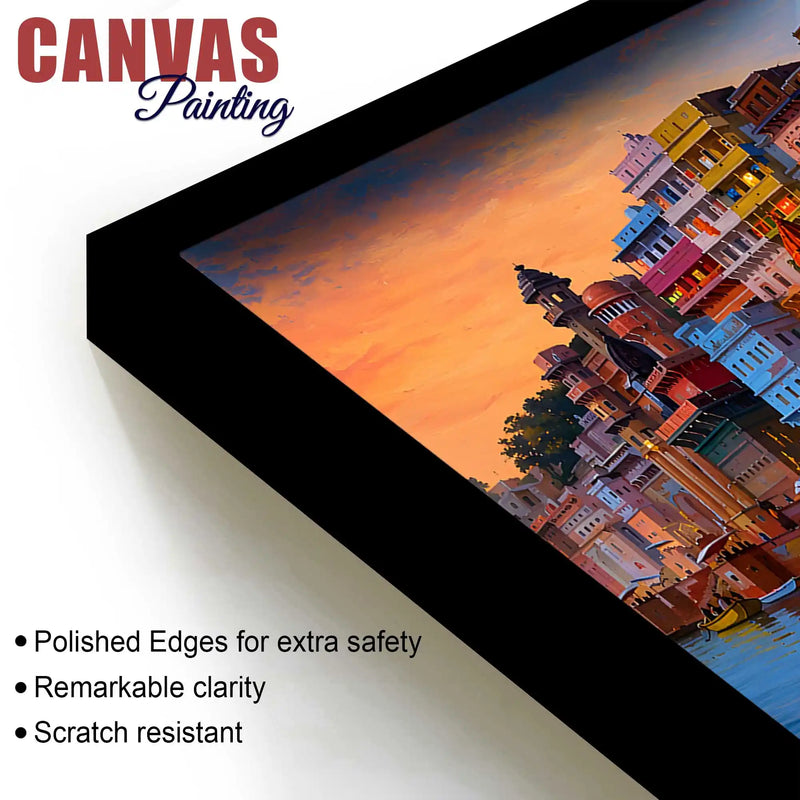 Varanasi Evening Ganga View Canvas Wall Art Painting