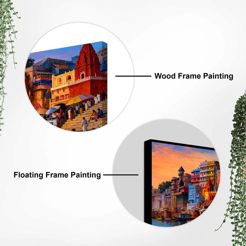 Varanasi Evening Ganga View Canvas Wall Art Painting