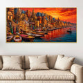 Varanasi Ganga Ghat Cultural Canvas Wall Décor Painting