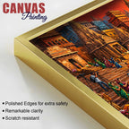Varanasi Ganga Ghat Cultural Canvas Wall Décor Painting