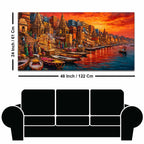 Varanasi Ganga Ghat Cultural Canvas Wall Décor Painting