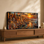 Varanasi Ganga River Scene Canvas Painting for Home and Office Wall Décor