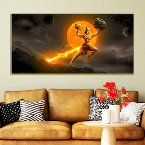 Veer Hanuman Ji Canvas Painting for Home
