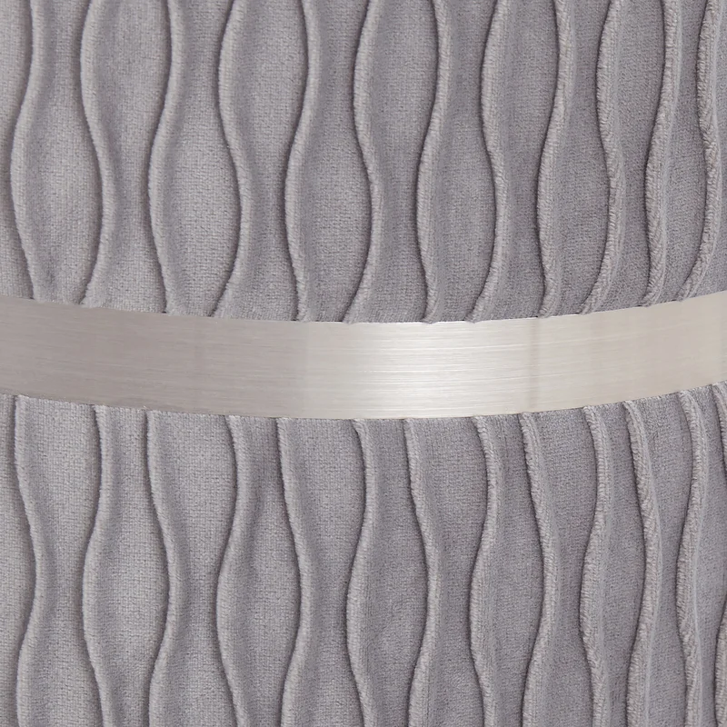 Velvet Grey Color Round Storage Ottoman with Storage Set of 2