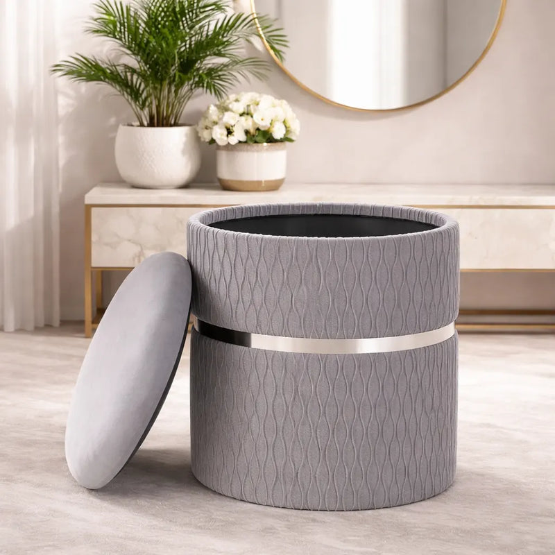 velvet-grey-color-round-storage-ottoman-with-storage-set-of-2