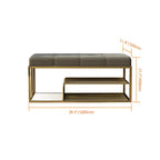 Velvet Upholstered Luxurious Golden Shoe Rack Bench Organizer