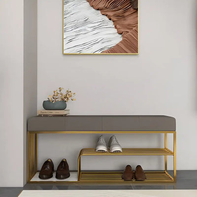 velvet-upholstered-luxurious-golden-shoe-rack-bench-organizer