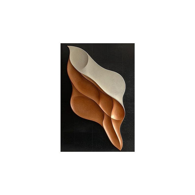 Vertical 3D Wall Art Panel with Flowing Tan and Cream Design
