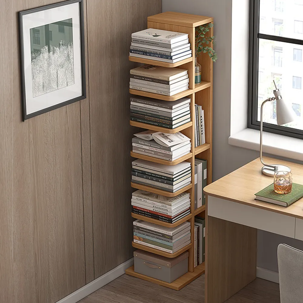 Vertical Wooden Bookshelf |Compact Storage Shelf for Books