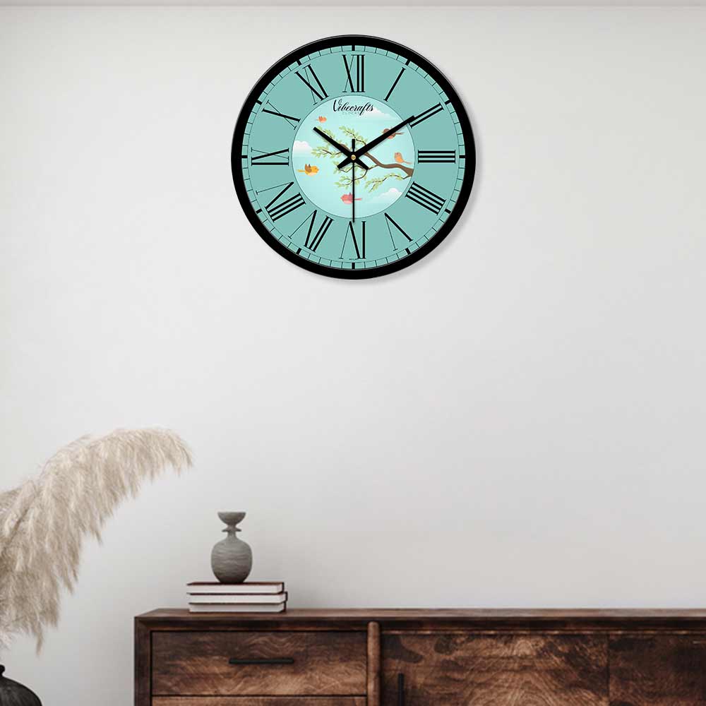 Beautiful Birds Flying Nearby Tree Designer Wall Clock