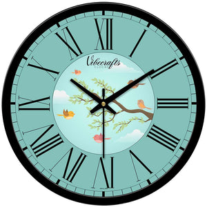 Beautiful Birds Flying Nearby Tree Designer Wall Clock