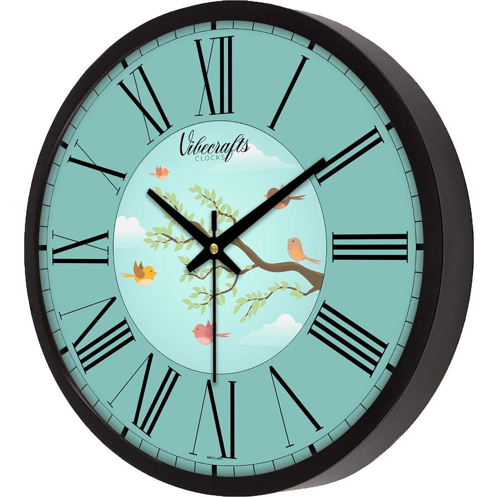 Beautiful Birds Flying Nearby Tree Designer Wall Clock