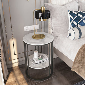 2-Tier Round Shape Modern Designer End Side Table