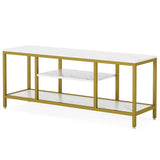 5-Tier Rectangle White Marble Gold Entryway Console Table5-Tier Rectangle White Marble Gold Entryway Console Table