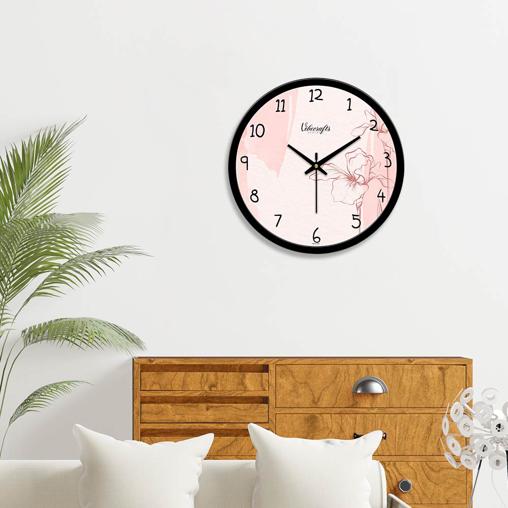 A Beautiful Flower Design Printed Wall Clock