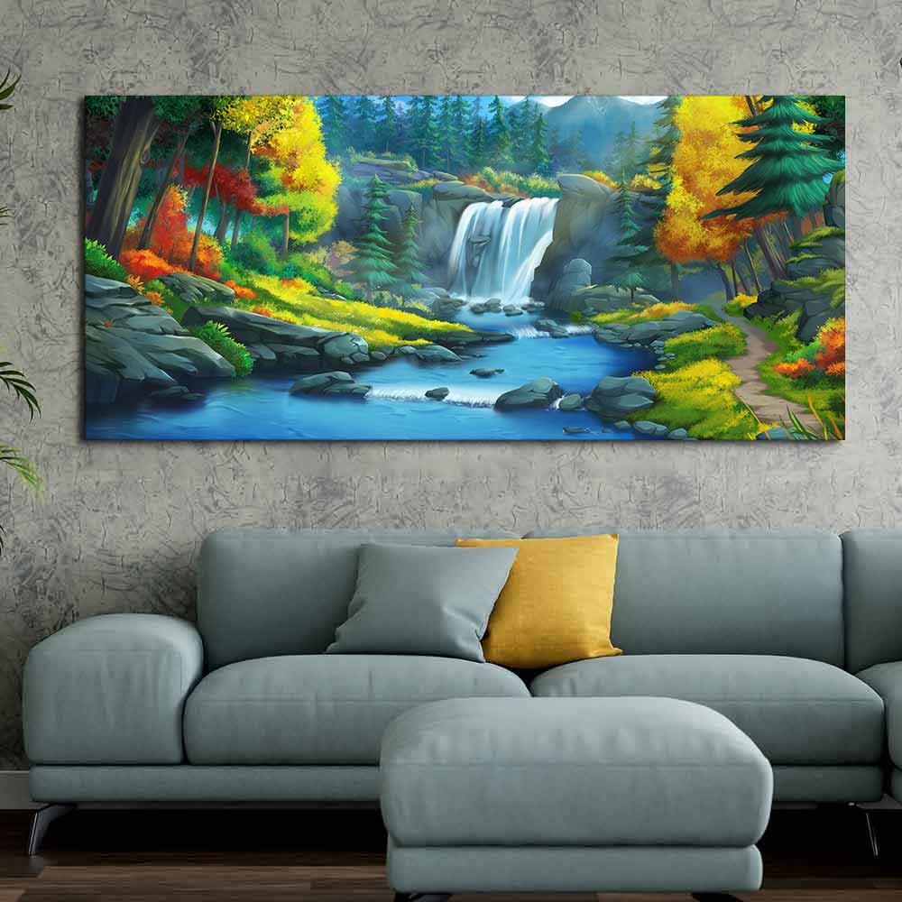 Beautiful waterfall painting