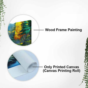 A Beautiful Waterfall In Forest Premium Wall Painting