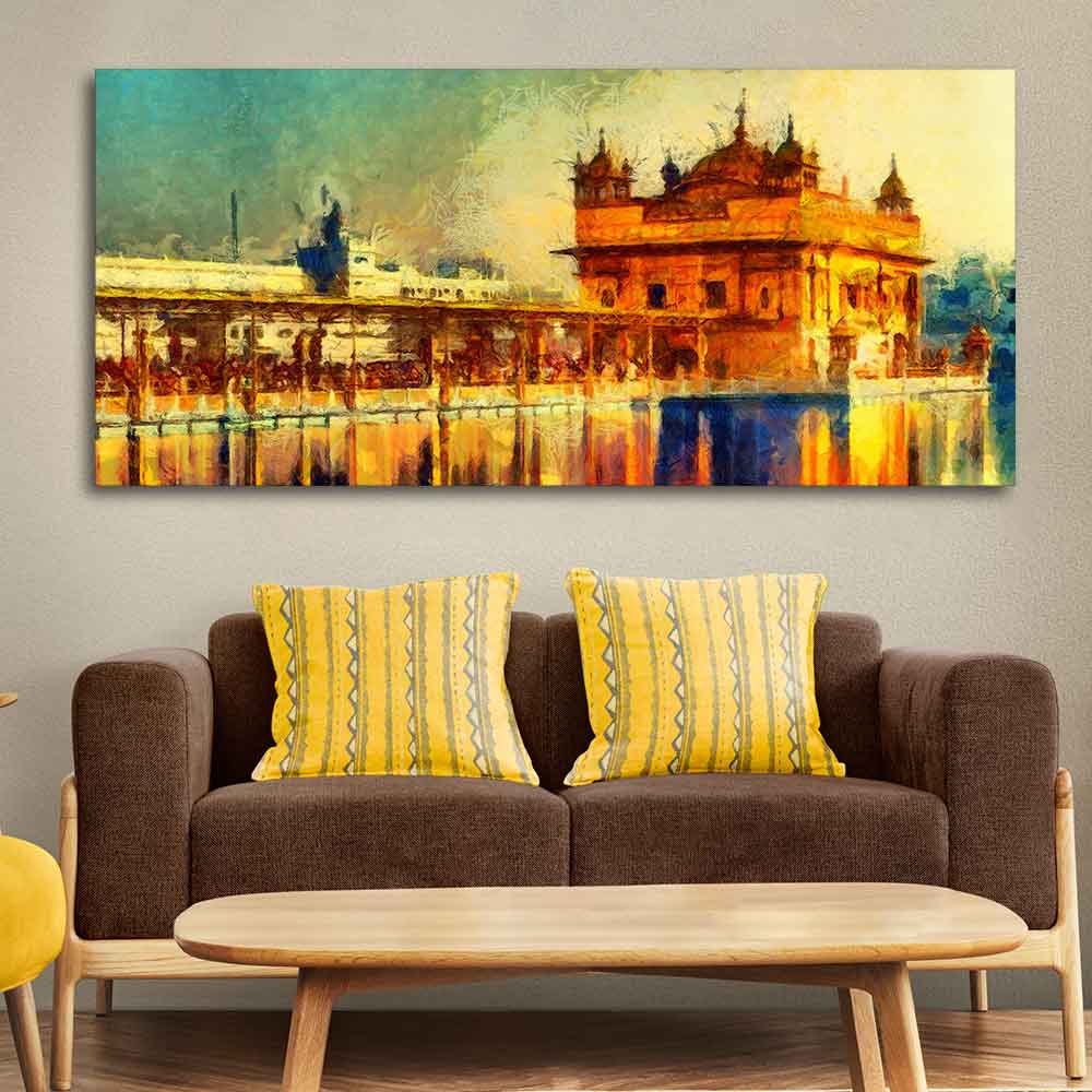 A Classic Canvas Wall Painting of Golden Temple