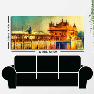 A Classic Canvas Wall Painting of Golden Temple